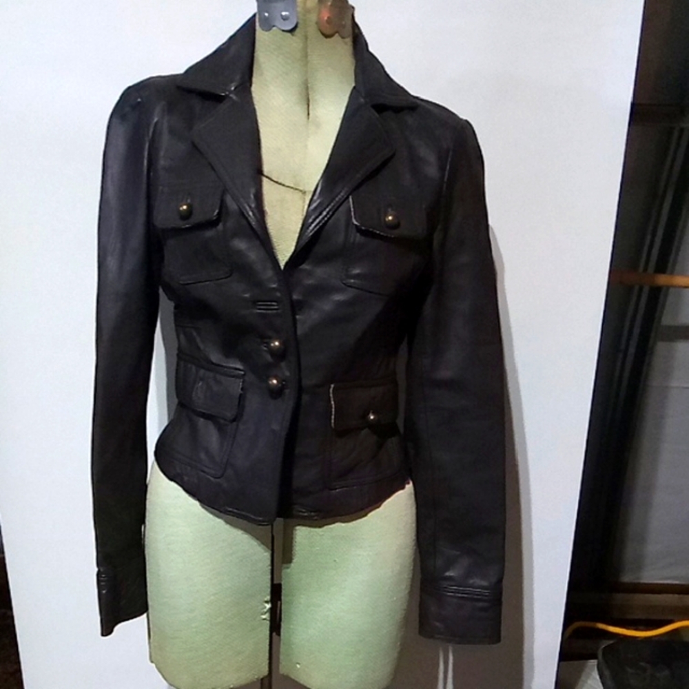 Women's Bebe Black Leather Jacket